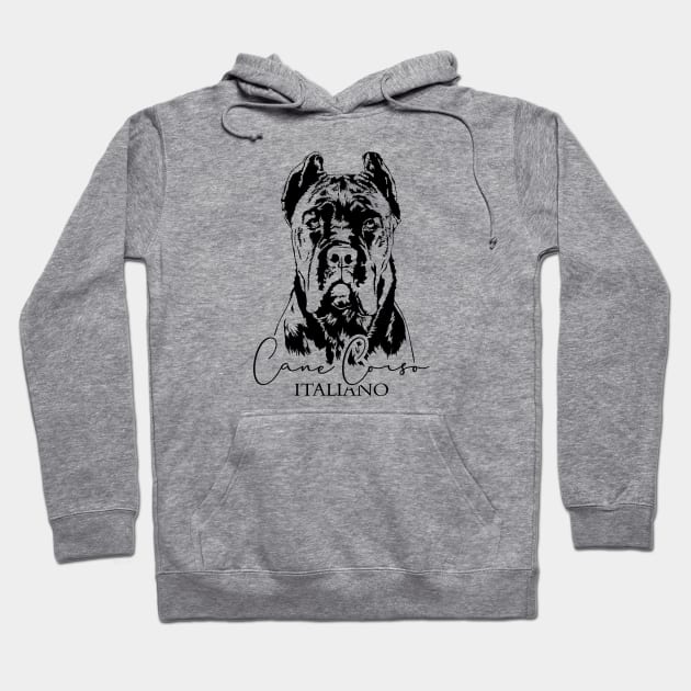 Cane Corso Italiano dog portrait dog mom Hoodie by wilsigns